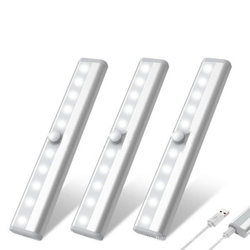 10LED USB wiederaufladbar unter Schrank Bewegungssensor Licht